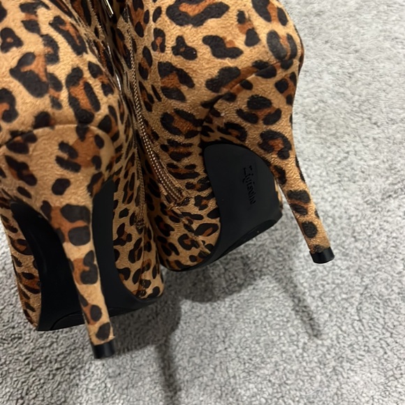 Women bootie ankle boots leopard print - Picture 7 of 8